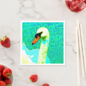 Majestic White Swan Head Servet (Insitu)