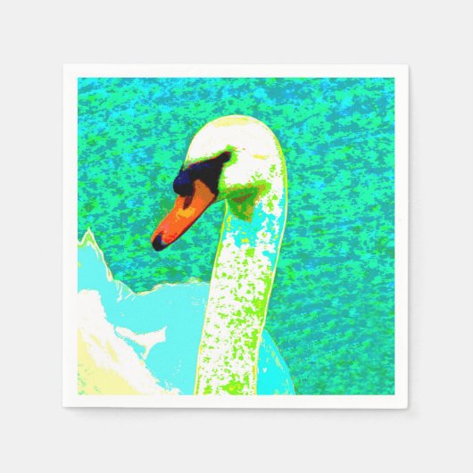 Majestic White Swan Head Servet (Voorkant)