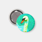 Majestic White Swan Head v Magneet (Voorkant / Achterkant)