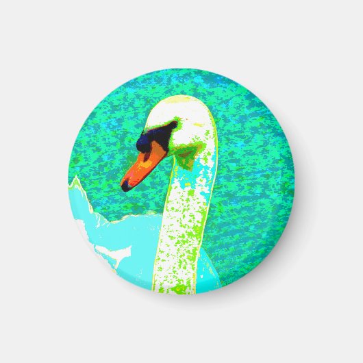 Majestic White Swan Head v Magneet (Voorkant)