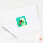 Majestic White Swan Head Vierkante Sticker (Envelop)