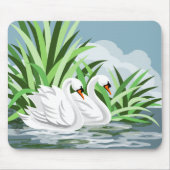 Majestic White Swan Pair Muismat (Voorkant)