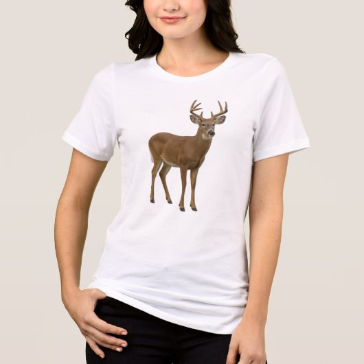 MAJESTIC WHITE-TAILED DEER. SAMER BRASIL Tri-Blend SHIRT (Voorkant)