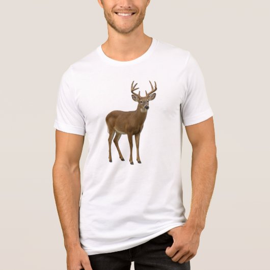 MAJESTIC WHITE-TAILED DEER. SAMER BRASIL Tri-Blend SHIRT (Voorkant)