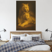 Majestic White Tiger Couple – Fine Art Canvas (Insitu (Slaapkamer))