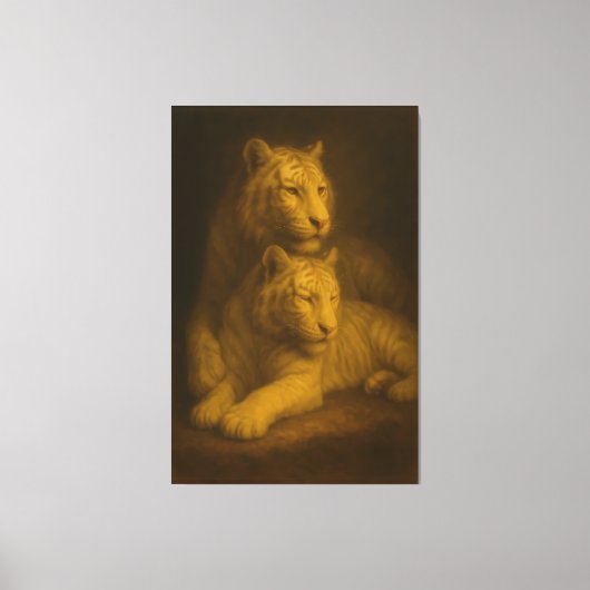Majestic White Tiger Couple – Fine Art Canvas (Voorkant)