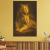 Majestic White Tiger Couple – Fine Art Canvas Afdruk (Insitu (Woonkamer))