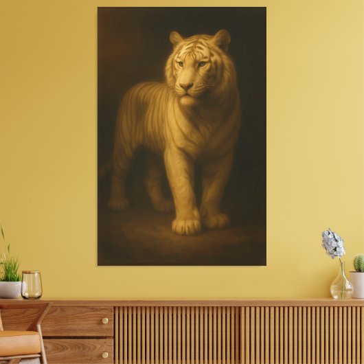 Majestic White Tiger – Fine Art Canvas (Insitu (Woonkamer))