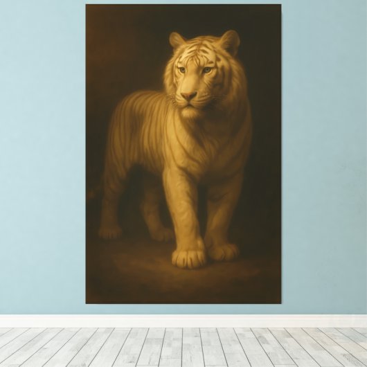 Majestic White Tiger – Fine Art Canvas (Insitu (Houten vloer))