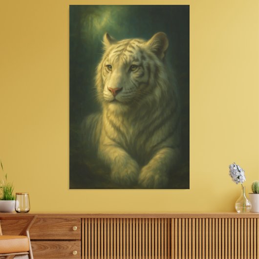 Majestic White Tiger – Fine Art Canvas Afdruk (Insitu (Woonkamer))