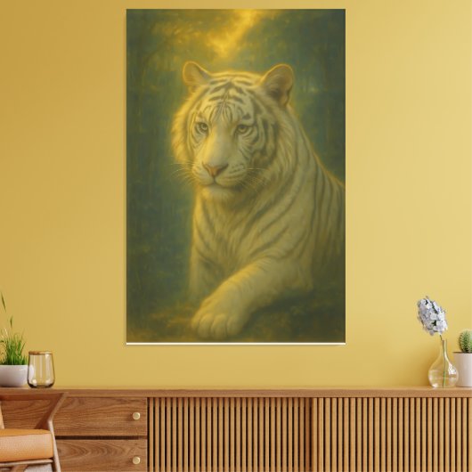 Majestic White Tiger – Fine Art Canvas Afdruk (Insitu (Woonkamer))