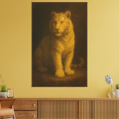 Majestic White Tiger – Fine Art Canvas Print (Insitu (Woonkamer))