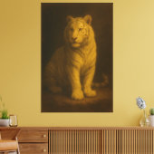 Majestic White Tiger – Fine Art Canvas Print (Insitu (Woonkamer))