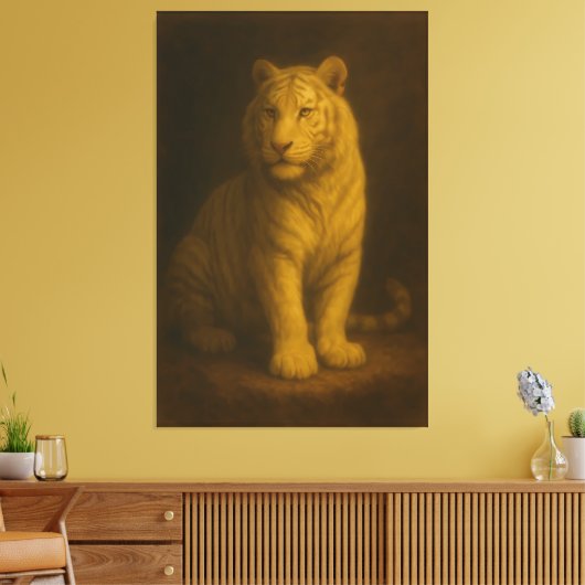 Majestic White Tiger – Fine Art Canvas Print (Insitu (Woonkamer))