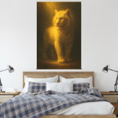 Majestic White Tiger – Fine Art Golden Light Portr Canvas Afdruk (Insitu (Slaapkamer))