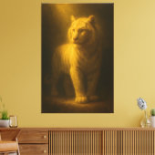 Majestic White Tiger – Fine Art Golden Light Portr Canvas Afdruk (Insitu (Woonkamer))