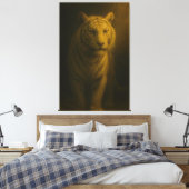 Majestic White Tiger – Fine Art Golden Portrait Canvas Afdruk (Insitu (Slaapkamer))