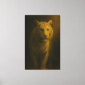 Majestic White Tiger – Fine Art Golden Portrait Canvas Afdruk (Voorkant)