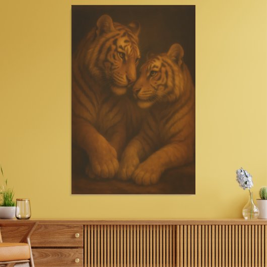 Majestic White Tiger – Fine Art Masterpiece Painti Canvas Afdruk (Insitu (Woonkamer))