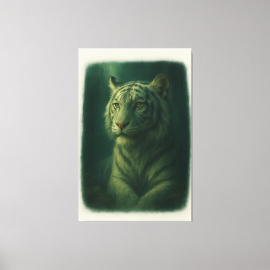 Majestic White Tiger – Fine Art Portrait Canvas Afdruk (Voorkant)