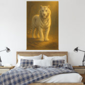 Majestic White Tiger – Fine Art Portrait Canvas Afdruk (Insitu (Slaapkamer))