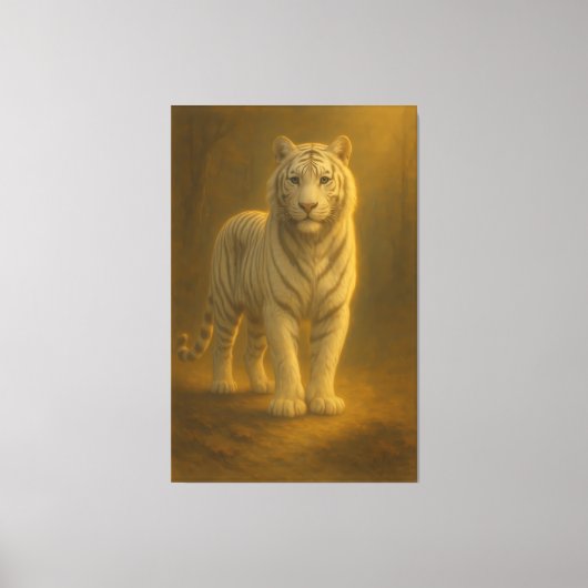 Majestic White Tiger – Fine Art Portrait Canvas Afdruk (Voorkant)