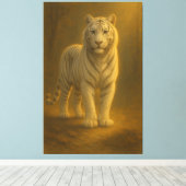 Majestic White Tiger – Fine Art Portrait Canvas Afdruk (Insitu (Houten vloer))