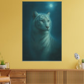 Majestic White Tiger – Fine Art Portrait Canvas Afdruk (Insitu (Woonkamer))