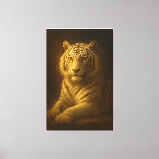 Majestic White Tiger – Fine Art Portrait Canvas Pr Afdruk (Voorkant)