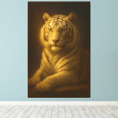 Majestic White Tiger – Fine Art Portrait Canvas Pr Afdruk (Insitu (Houten vloer))