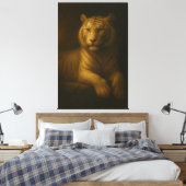 Majestic White Tiger – Fine Art Premium Canvas (Insitu (Slaapkamer))
