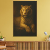Majestic White Tiger – Fine Art Premium Canvas (Insitu (Woonkamer))