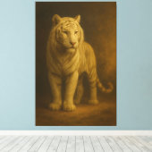 Majestic White Tiger – Fine Art Premium Canvas (Insitu (Houten vloer))