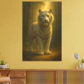 Majestic White Tiger – Fine Art Premium Canvas (Insitu (Woonkamer))