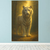 Majestic White Tiger – Fine Art Premium Canvas (Insitu (Houten vloer))