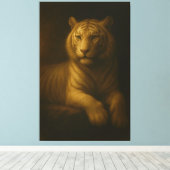 Majestic White Tiger – Fine Art Premium Canvas Afdruk (Insitu (Houten vloer))
