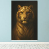 Majestic White Tiger – Fine Art Premium Canvas Afdruk (Insitu (Houten vloer))