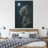 Majestic White Tiger – Fine Art Wall Print (Insitu (Slaapkamer))