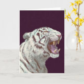 Majestic White Tiger – Greeting Card Kaart (Gele Bloem)