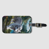 Majestic White Tiger in Lush Jungle Bagagelabel (Voorkant (horizontaal))