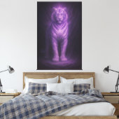 Majestic White Tiger of Purple Lightning Canvas Afdruk (Insitu (Slaapkamer))