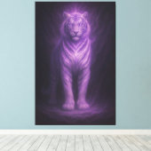 Majestic White Tiger of Purple Lightning Canvas Afdruk (Insitu (Houten vloer))
