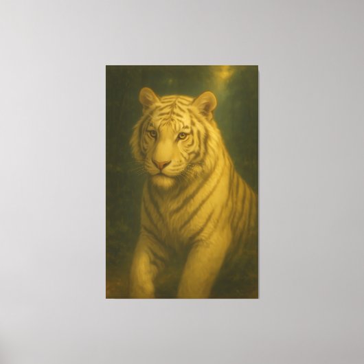 Majestic White Tiger Portrait • Fine Art Animal P Canvas Afdruk (Voorkant)