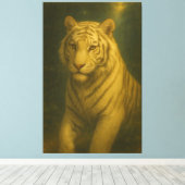 Majestic White Tiger Portrait • Fine Art Animal P Canvas Afdruk (Insitu (Houten vloer))