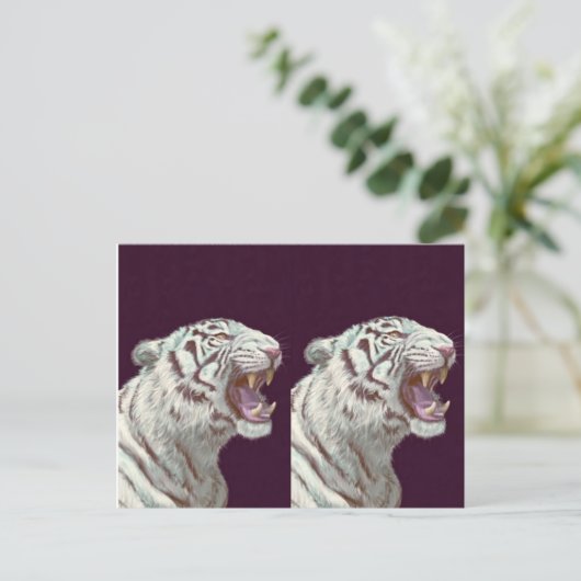 Majestic White Tiger – Postcard Design Briefkaart (Staand voorkant)