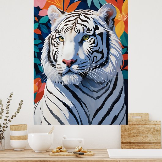 Majestic White Tiger Poster (Keuken)