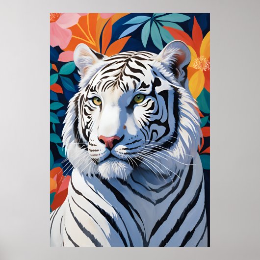 Majestic White Tiger Poster (Voorkant)