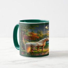 Majestic White Unicorn Enchanted Forest Mug Mok