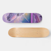 Majestic White Unicorn Fantasy Paarse Dromerige He Persoonlijk Skateboard (Horizontaal)