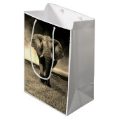 Majestic Wild Bull Elephant in Sepia Medium Cadeauzakje